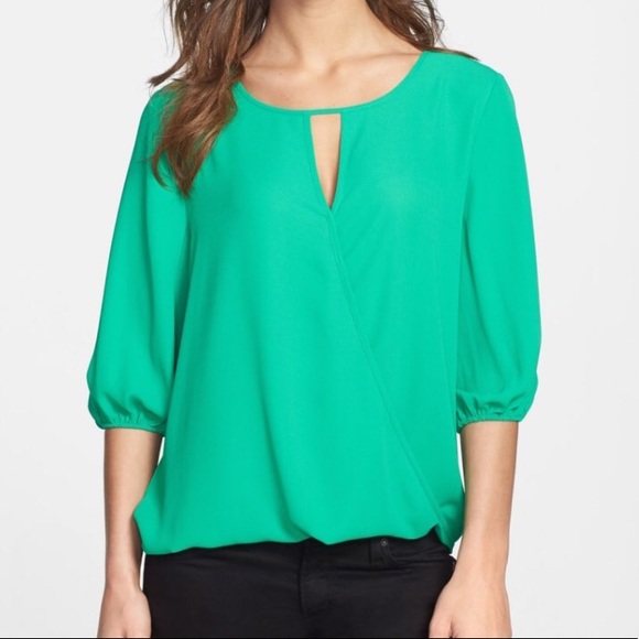 vince camuto faux wrap top